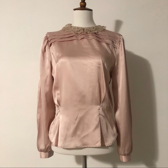 Tops - Vintage Blush Pink Blouse
